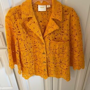 Maeve Yellow/Orange Lace Top/Jacket